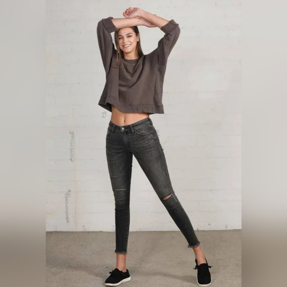 Women's Insane Genes Black Midrise Ankle Jeans Size 5 - Picture 5 of 5